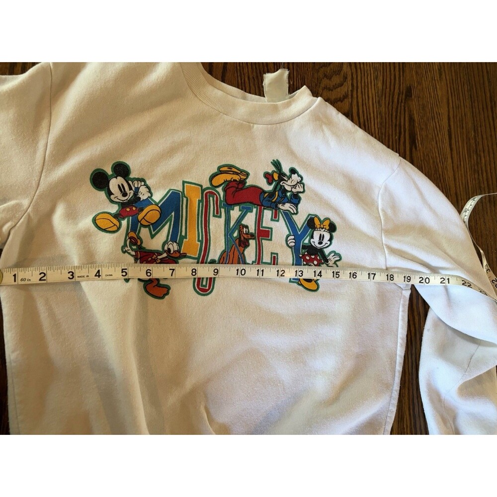 Vintage Disney Mickey Mouse Sweatshirt Size Small 90s White Mickey & Co Friends - Picture 7 of 8